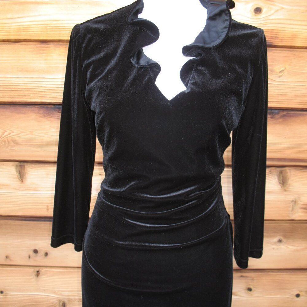 NWOT Sara Campbell Limited Edition Black Stretch Velvet Gown Dress - Picture 3 of 10